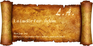 Leimdörfer Ádám névjegykártya